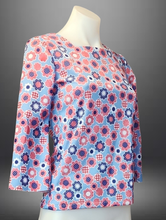 Vintage Hand Made Tops - True Vintage Hand Made Floral Blouse No SZ Marked Pay Attention to Measurements